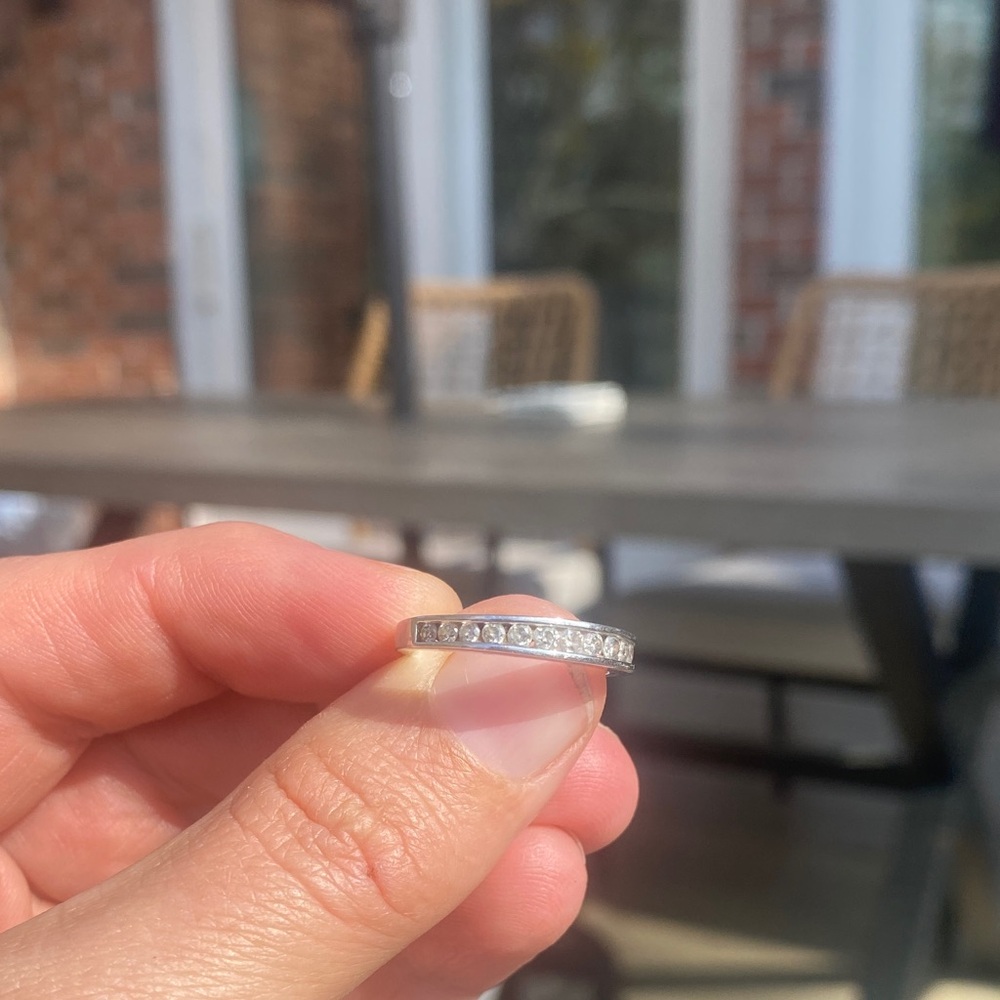 Forever Bride 10 KT white gold 1/2 CTTW diamond Channel Set diamond Ring ๐ - Picture 3 of 13